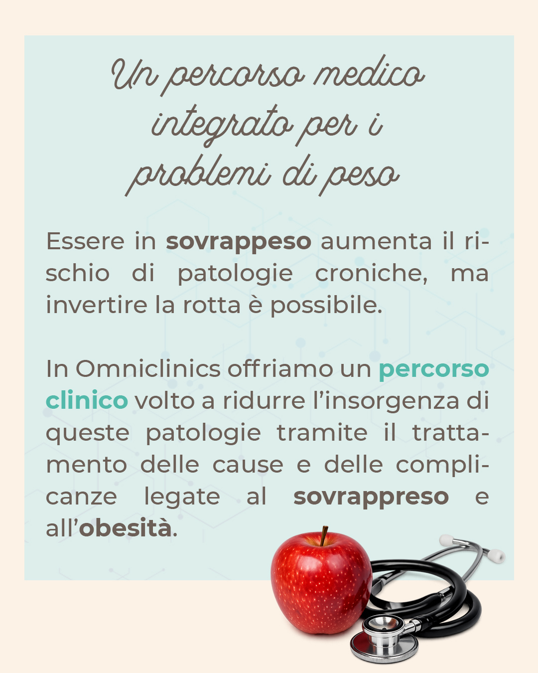 Dieta personalizzata e studio metabolismo per obesità e sovrappeso - Omniclinics Bologna